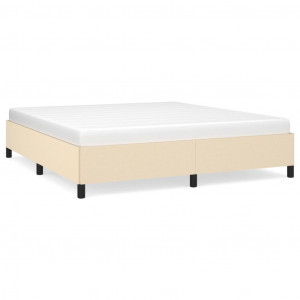 Estructura de cama de tela color crema 160x200 cm H