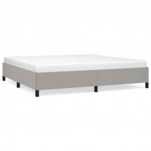 Estructura de cama gris claro tela 200x200 cm H
