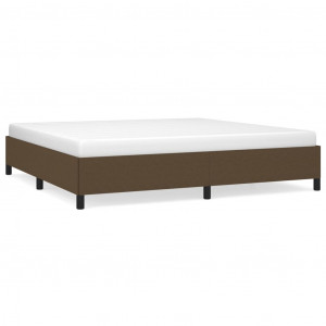 Estructura de cama tela marrón oscuro 200x200 cm H