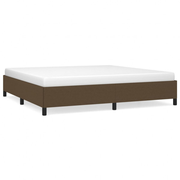 Estructura de cama tela marrón oscuro 200x200 cm M 2