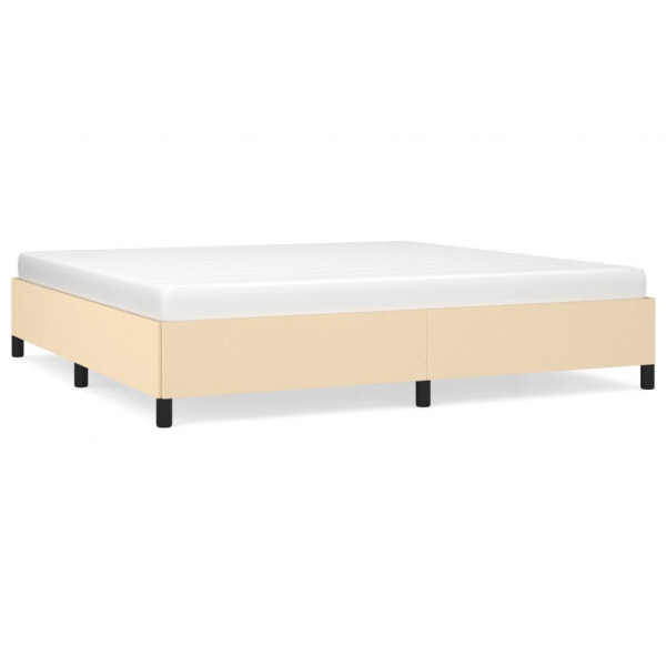 Estructura de cama de tela color crema 200x200 cm M 2