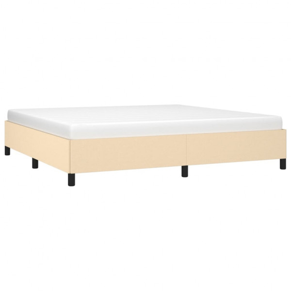 Estrutura de cama sem colchão 200x200 cm tecido cor creme M 3