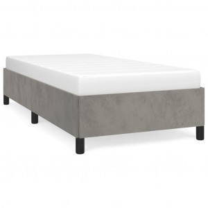Estructura de cama de terciopelo gris claro 80x200 cm H