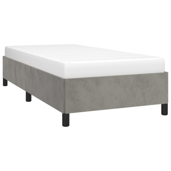 Estrutura de cama sem colchão 90x190 cm veludo cinzento-claro M 3