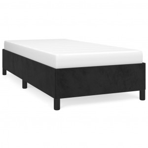 Estructura de cama de terciopelo negro 90x190 cm H
