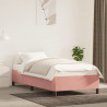Estrutura de cama 90x190 cm veludo rosa 1