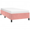 Estrutura de cama 90x190 cm veludo rosa 3