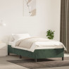 Estrutura de cama sem colchão 90x200 cm veludo verde-escuro 1