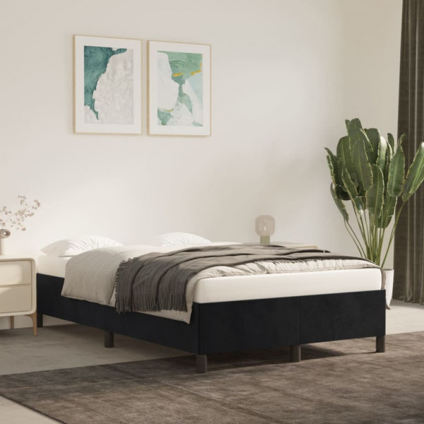Estructura de cama de terciopelo negro 120x200 cm D