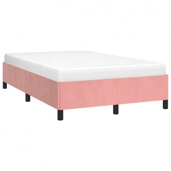 Estrutura de cama 120x200 cm veludo rosa M 3