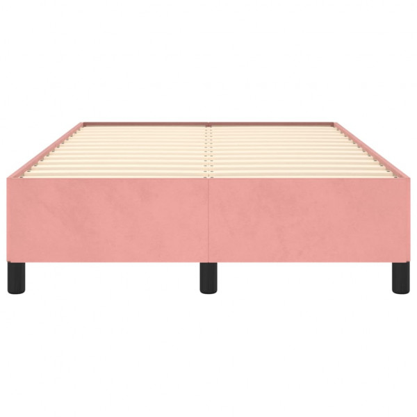 Estructura de cama de terciopelo rosa 120x200 cm M 5