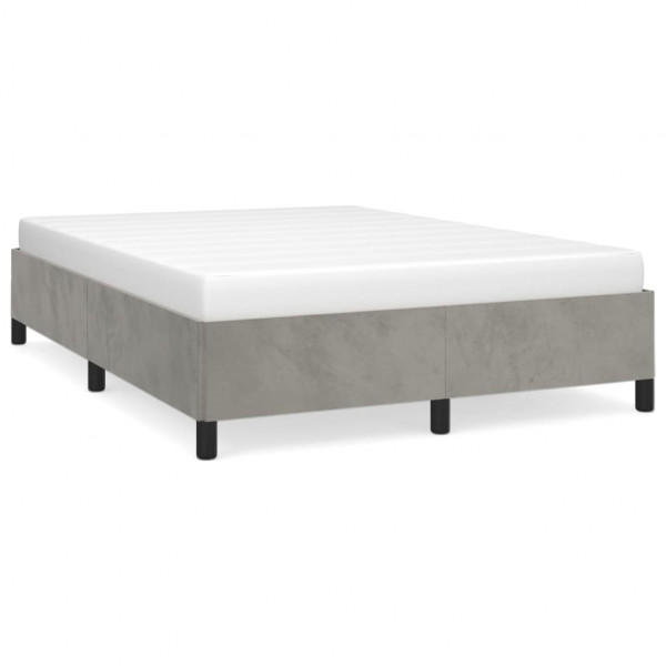 Estrutura de cama sem colchão 140x190 cm veludo cinzento-claro M 2