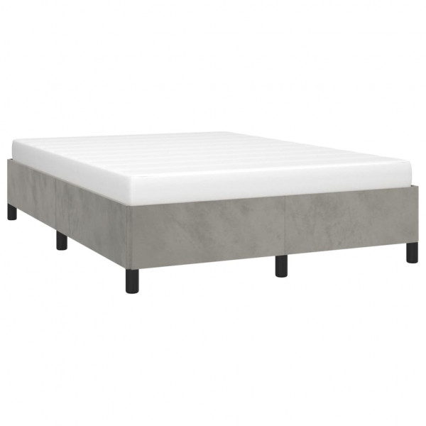 Estrutura de cama sem colchão 140x190 cm veludo cinzento-claro M 3