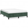 Estrutura de cama sem colchão 140x190 cm veludo verde-escuro 2