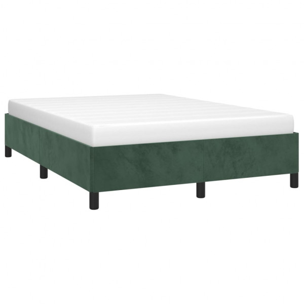 Estrutura de cama sem colchão 140x190 cm veludo verde-escuro M 3