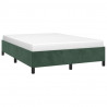 Estrutura de cama sem colchão 140x190 cm veludo verde-escuro 3