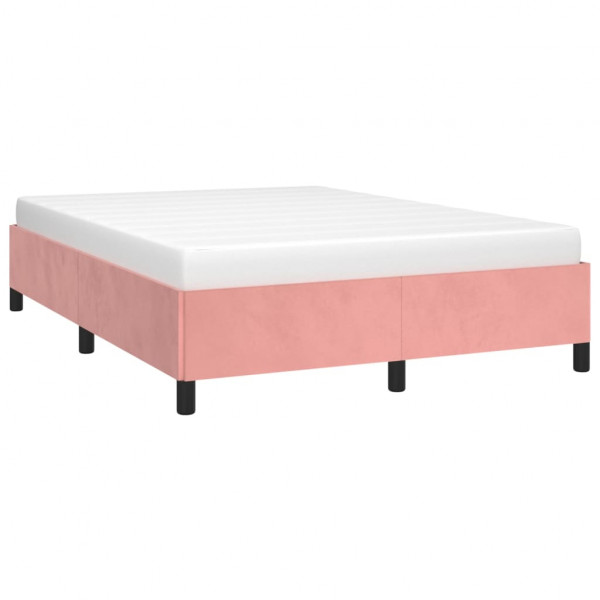 Estructura de cama de terciopelo rosa 140x190 cm M 3