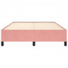 Estrutura de cama 140x190 cm veludo rosa 5