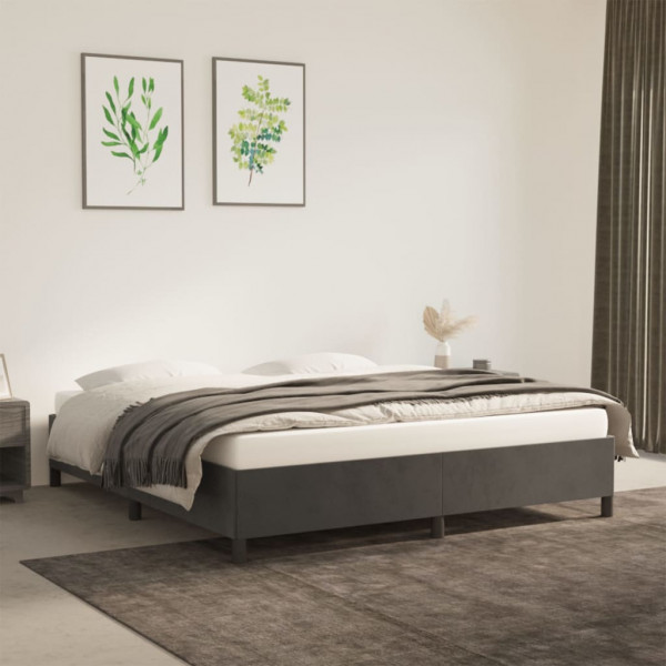Estructura de cama de terciopelo gris oscuro 160x200 cm D