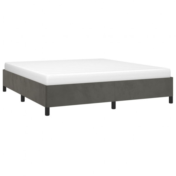 Estrutura de cama sem colchão 160x200 cm veludo cinzento-escuro M 3