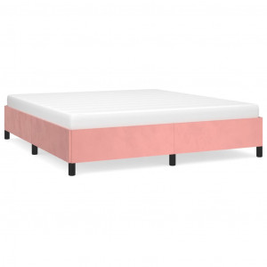 Estrutura de cama 160x200 cm veludo rosa H