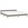 Estructura de cama con cabecero tela gris claro 160x200 cm 3