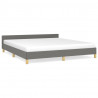 Estructura de cama con cabecero tela gris oscuro 160x200 cm 2