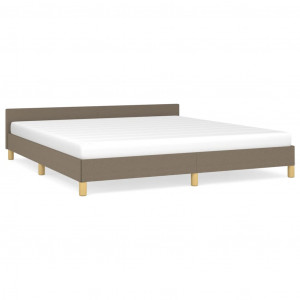 Estructura de cama con cabecero de tela gris taupe 160x200 cm H