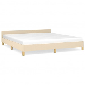 Estrutura de cama sem colchão 160x200 cm tecido cor creme H