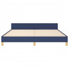 Estructura de cama con cabecero de tela azul 160x200 cm 5