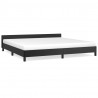 Estructura de cama con cabecero cuero sintético negro 200x200cm 2