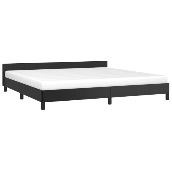 Estructura de cama con cabecero cuero sintético negro 200x200cm M 3