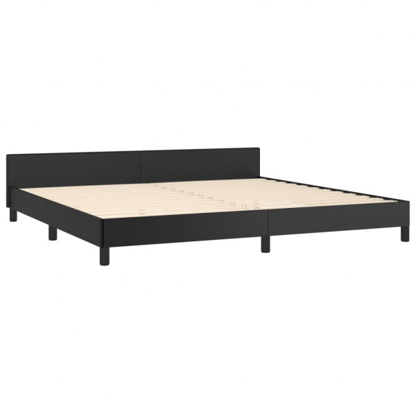 Estructura de cama con cabecero cuero sintético negro 200x200cm M 4