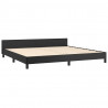 Estructura de cama con cabecero cuero sintético negro 200x200cm 4