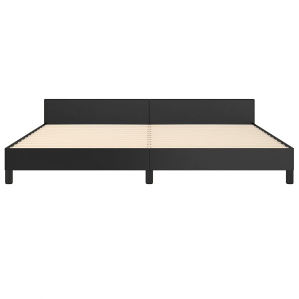 Estructura de cama con cabecero cuero sintético negro 200x200cm M 5