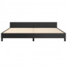 Estructura de cama con cabecero cuero sintético negro 200x200cm 5