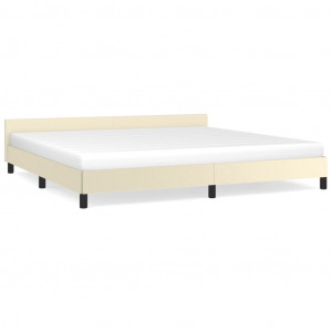 Estrutura cama c/ cabeceira sem colchão 200x200 cm creme H