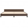 Estrutura de cama c/ cabeceira sem colchão 200x200 cm castanho 5
