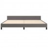 Estructura de cama con cabecero cuero sintético gris 200x200 cm 5