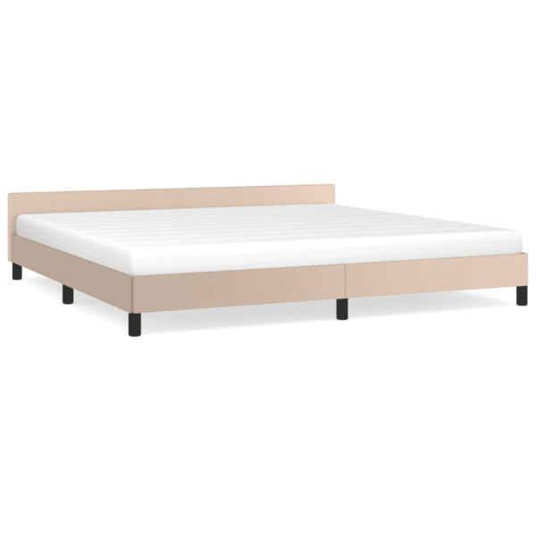 Estructura de cama cabecero cuero sintético capuchino 200x200cm M 2