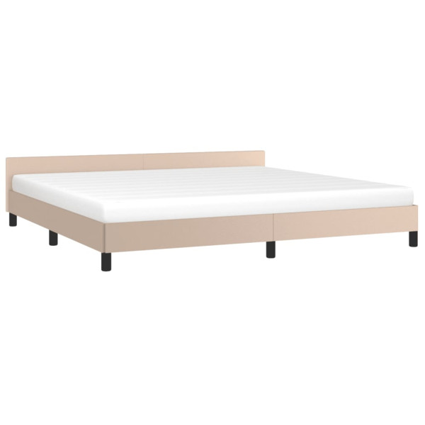 Estructura de cama cabecero cuero sintético capuchino 200x200cm M 3