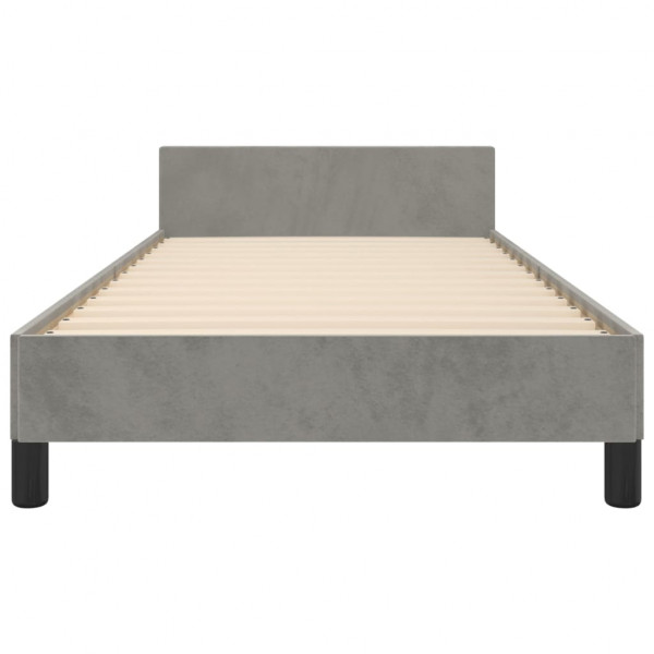 Estructura de cama con cabecero terciopelo gris claro 80x200 cm M 5