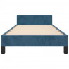 Estrutura de cama sem colchão 80x200 cm veludo azul-escuro 5