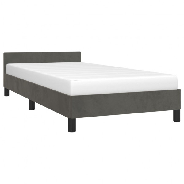 Estructura de cama con cabecero terciopelo gris oscuro 90x190cm M 3