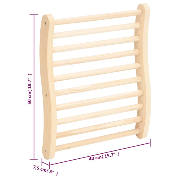 Respaldo de sauna madera maciza de pino en forma de S M 5