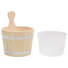 Set de cubeta y cucharón para sauna madera maciza de pino 5