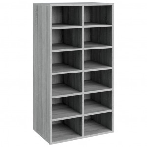 Mueble zapatero madera contrachapada gris Sonoma 54x34x100.5 cm H