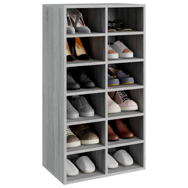 Mueble zapatero madera contrachapada gris Sonoma 54x34x100.5 cm M 3