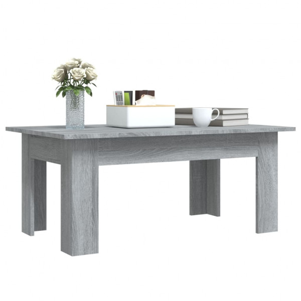 Mesa de centro de madera contrachapada gris Sonoma 100x60x42 cm M 4