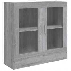 Vitrina de madera contrachapada gris sonoma 82.5x30.5x80 cm H